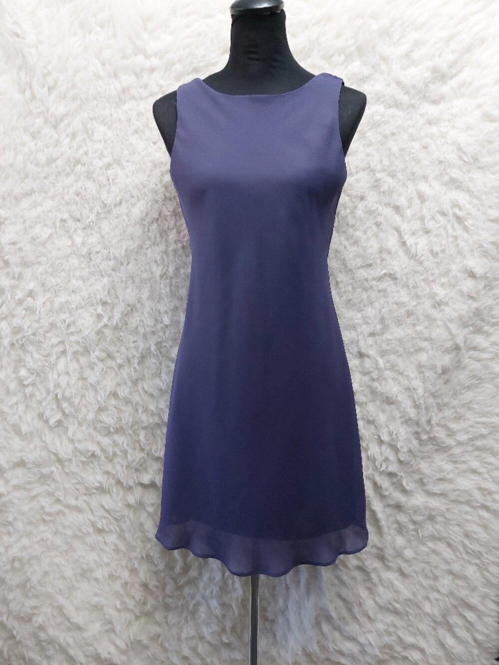 Vintage Fairweather  Women's Blue Sleeveless A-line Mini Dress Round Neck Size 4